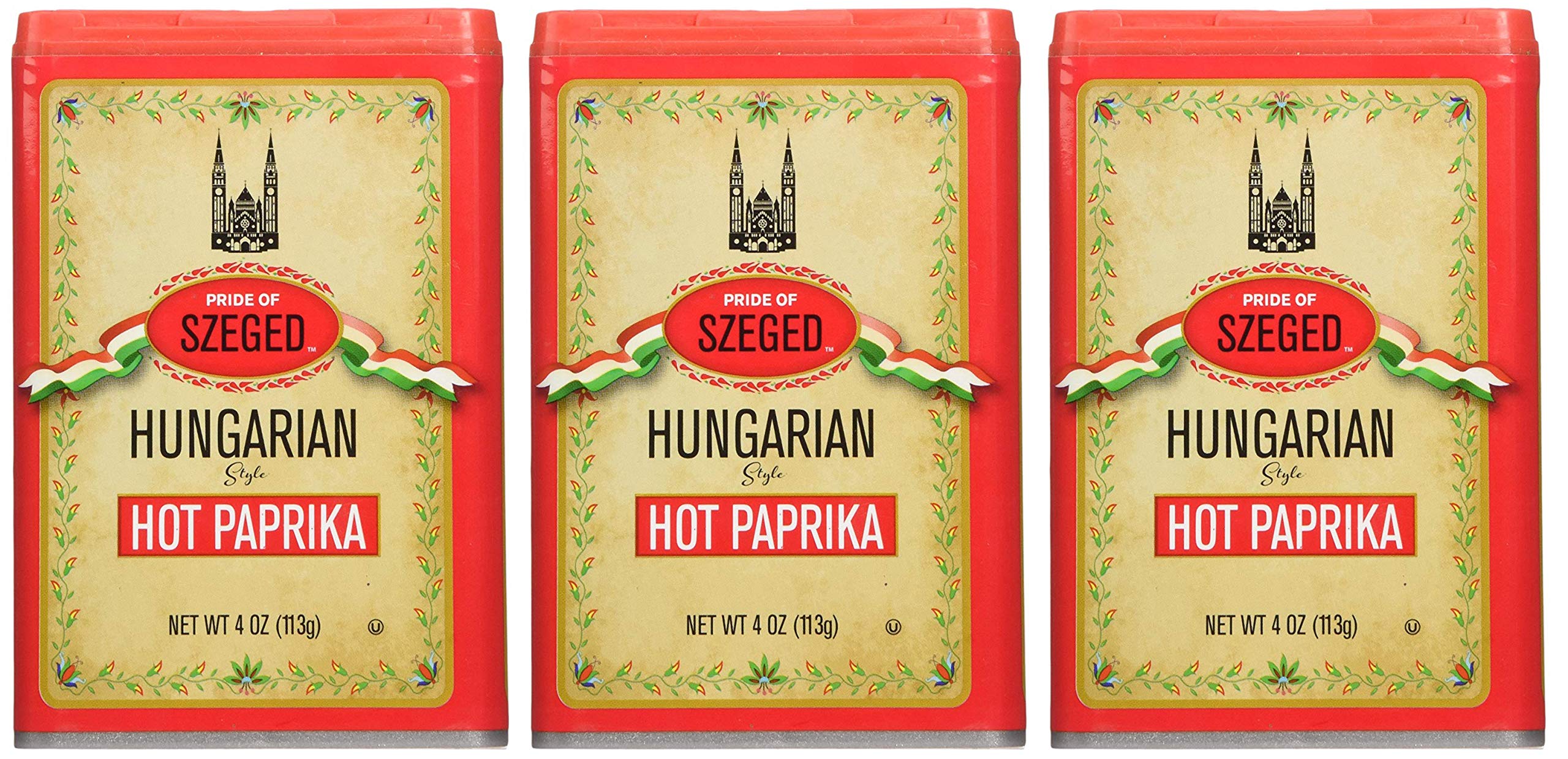 Amazon.com : Szeged Hot Hungarian Paprika, 4 ounce (Pack of 3